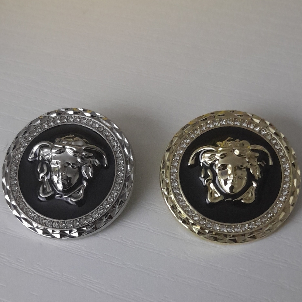 CHOOSE 1. FASHION Versace Medusa Stamped Brooches - Silver and Gold Tone